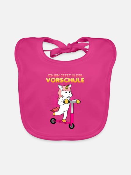 Vorschule Mädchen Vorschulkind - Baby Bio-Lätzchen - Fuchsia - Vorne