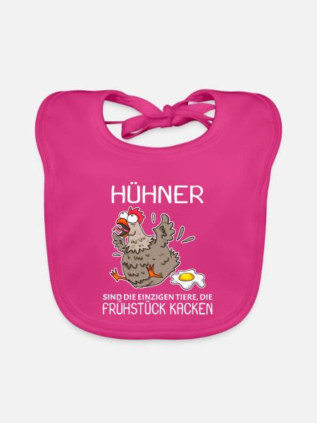 Landwirt Landwirte Huhn Hühner Spruch - Baby Bio-Lätzchen - Fuchsia