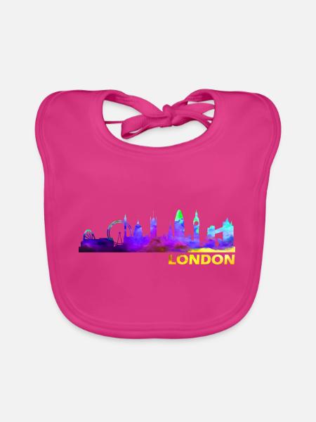 London London LONDON London - Baby Bio-Lätzchen - Fuchsia - Vorne