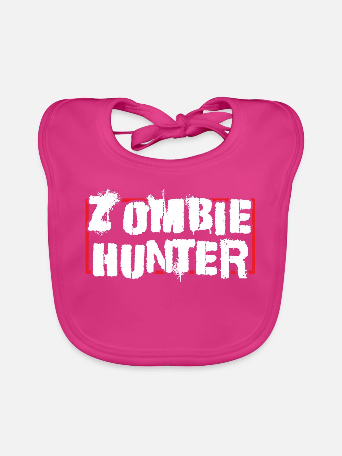Zombie Jäger - Baby Bio-Lätzchen - Fuchsia - Vorne