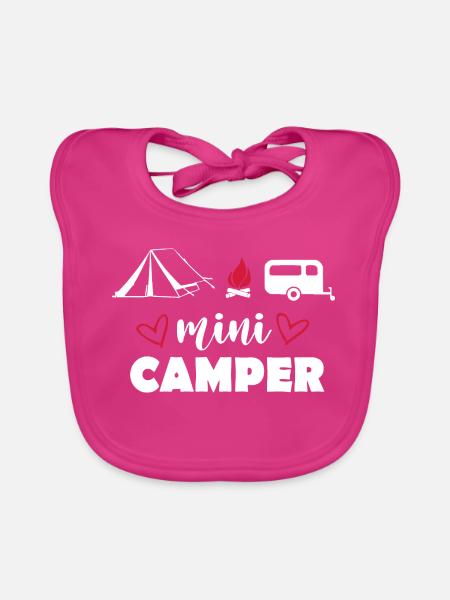 Baby Kinder Camper - Baby Bio-Lätzchen - Fuchsia - Vorne
