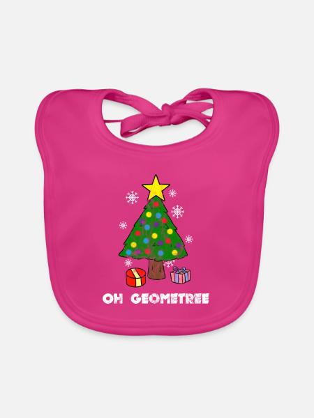 Oh Geometry Math Teacher Mathematics Christmas - Baby Bio-Lätzchen - Fuchsia - Vorne
