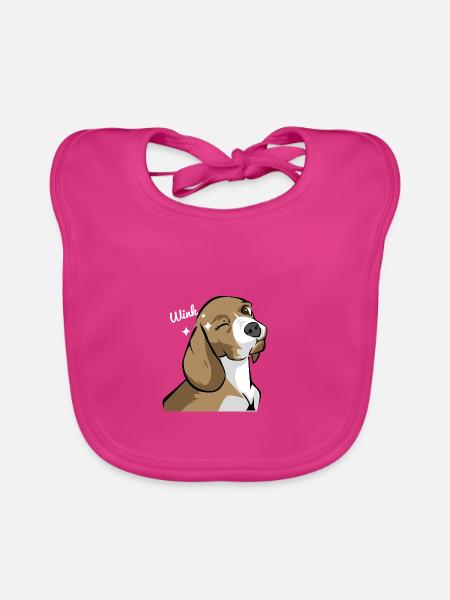 Verschmitzter Beagle Hundeliebe - Baby Bio-Lätzchen - Fuchsia