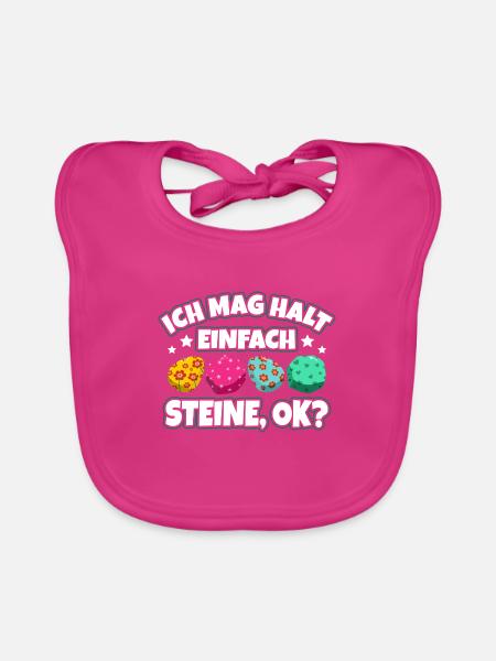 Steine - Baby Bio-Lätzchen - Fuchsia - Vorne