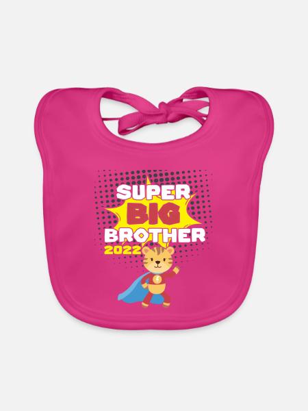 Super Großer Bruder Superheld 2022 - Baby Bio-Lätzchen - Fuchsia