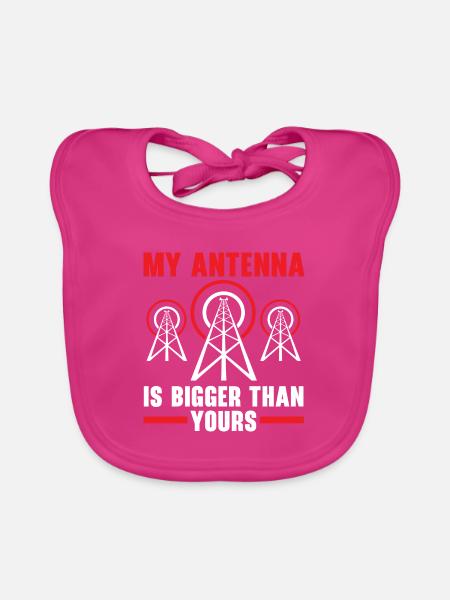 Meine Antenne ist größer als deine Amateurfunkante - Baby Bio-Lätzchen - Fuchsia - Vorne