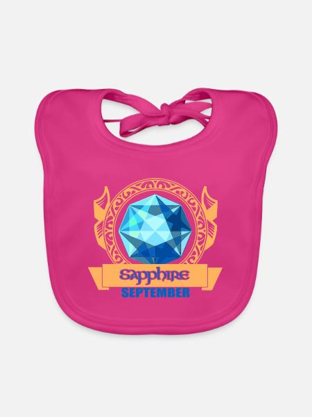 Saphir Stein - Baby Bio-Lätzchen - Fuchsia - Vorne