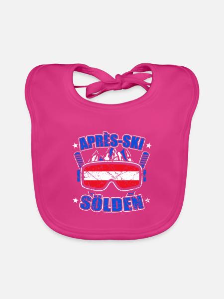 Sölden Österreich Skiurlaub - Baby Bio-Lätzchen - Fuchsia - Vorne