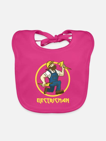 Blitzschneller Elektroheld Handwerk - Baby Bio-Lätzchen - Fuchsia