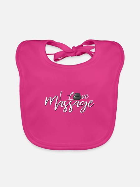 Massage - Bavoir bio Bébé - fuchsia - Devant