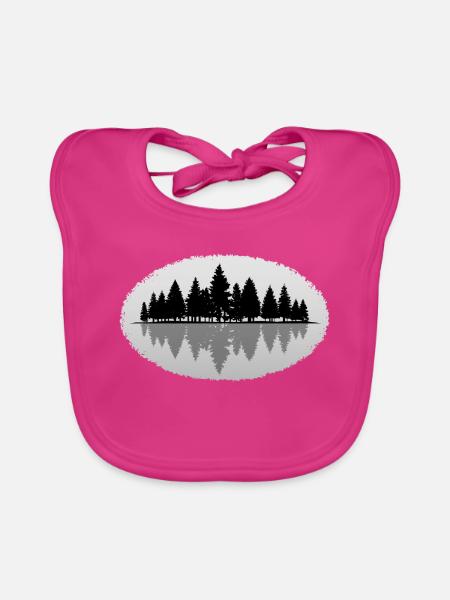 Forêt forêt - Bavoir bio Bébé - fuchsia
