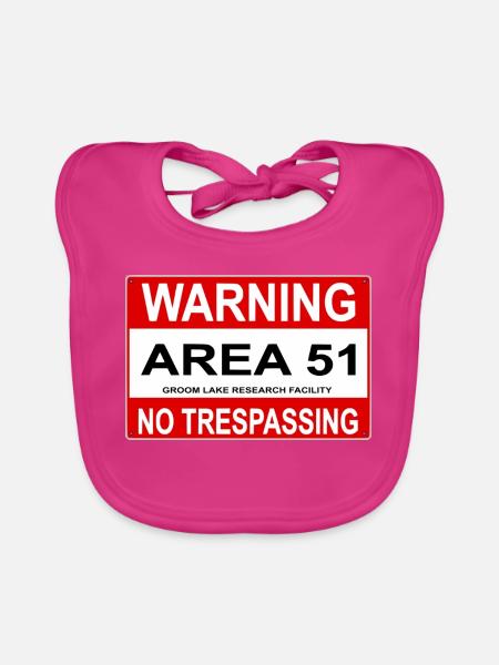 AREA 51 Shield - Organic Baby Bibs - fuchsia - Front