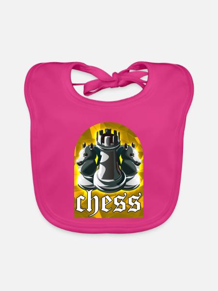 Schach - Baby Bio-Lätzchen - Fuchsia
