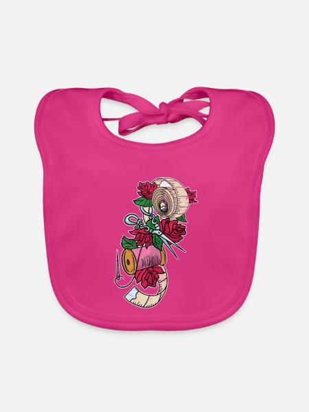 Flinke Näherin Kleiderwerkstatt - Baby Bio-Lätzchen - Fuchsia - Vorne