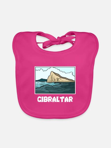 Neugierige Berberaffen Gibraltar - Baby Bio-Lätzchen - Fuchsia