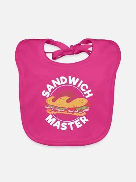 Sandwich Master - Baby Bio-Lätzchen - Fuchsia - Vorne