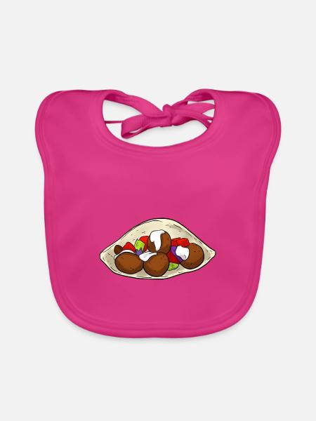 Falafel Kebab - Baby Bio-Lätzchen - Fuchsia - Vorne