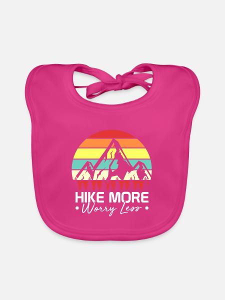 Wandern Wanderung Wanderurlaub Wanderausflug - Baby Bio-Lätzchen - Fuchsia