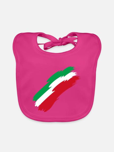 Iran - Fahne - Farben - Landesfarben - Geschenk - Baby Bio-Lätzchen - Fuchsia - Vorne