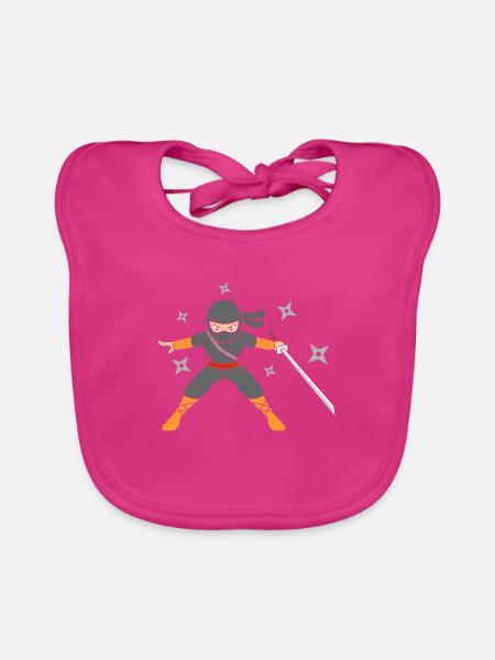 Ninja - Baby Bio-Lätzchen - Fuchsia - Vorne