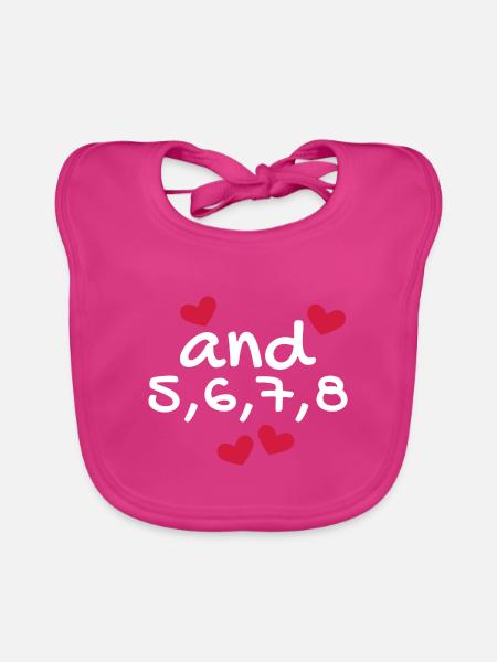 Tanzen Tanz Tanzkurs Rhythmus Herz - Baby Bio-Lätzchen - Fuchsia - Vorne