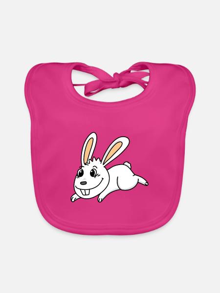 Lapin lapin lapin de pâques - Bavoir bio Bébé - fuchsia