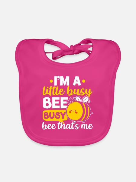 Kleine fleißige Biene - Baby Bio-Lätzchen - Fuchsia