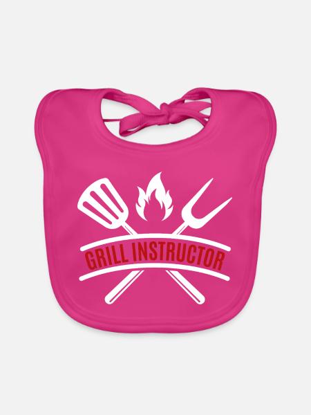 grill instructor - Baby Bio-Lätzchen - Fuchsia - Vorne