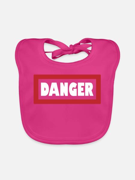 Achtung: Stil in seiner kraftvollsten Form - Baby Bio-Lätzchen - Fuchsia - Vorne