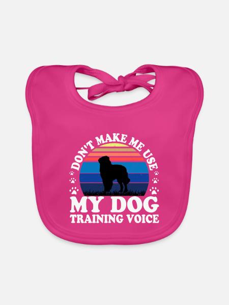 Karpaten Schäferhund Silhouette Retro Sonnenuntergang - Baby Bio-Lätzchen - Fuchsia - Vorne