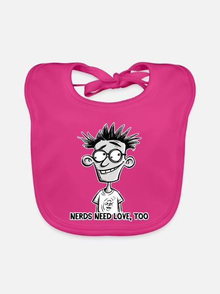 Nerds brauchen auch Liebe - Baby Bio-Lätzchen - Fuchsia
