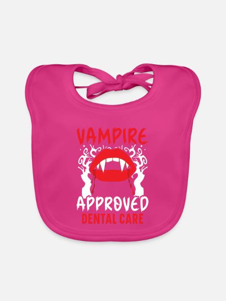 Vampir-geeignete Zahnpflege. - Baby Bio-Lätzchen - Fuchsia