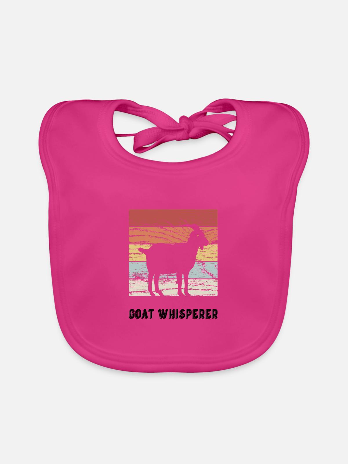 Ziege Ziegen Flüsterer - Baby Bio-Lätzchen - Fuchsia - Vorne