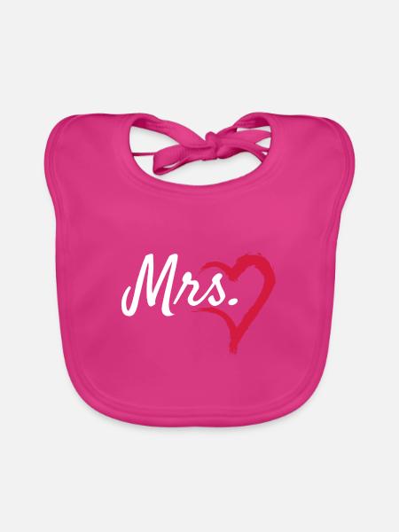 Mrs Herz Symbol - Baby Bio-Lätzchen - Fuchsia