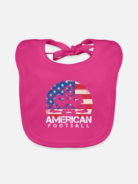 Football USA Footballer Team Footballmannschaft - Baby Bio-Lätzchen - Fuchsia - Vorne