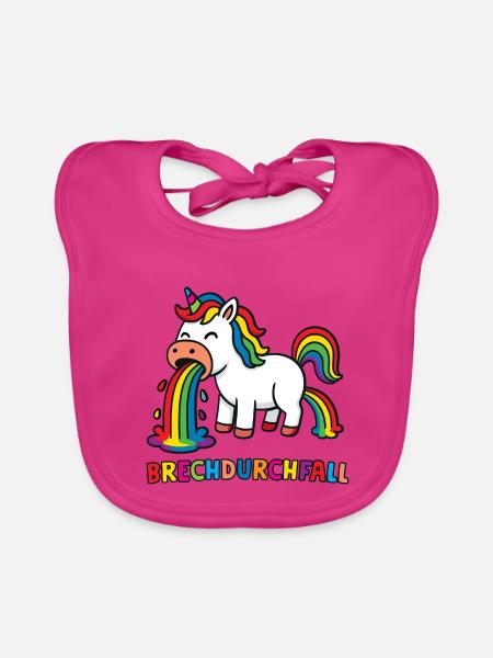 Brechdurchfall - Baby Bio-Lätzchen - Fuchsia - Vorne