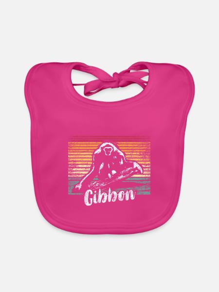 Geschmeidiger Gibbon Baumkronen - Baby Bio-Lätzchen - Fuchsia