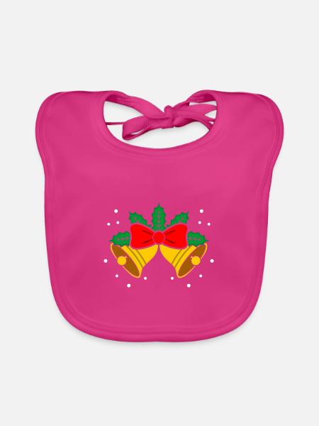 Christmas Bells - Baby Bio-Lätzchen - Fuchsia - Vorne