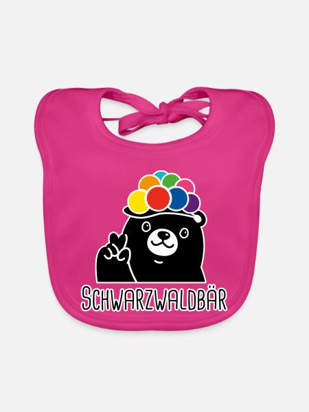 Schwarzwaldbär - Baby Bio-Lätzchen - Fuchsia