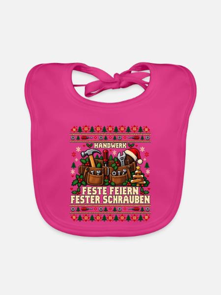 Handwerk - Feste feiern, fester schrauben - Baby Bio-Lätzchen - Fuchsia - Vorne