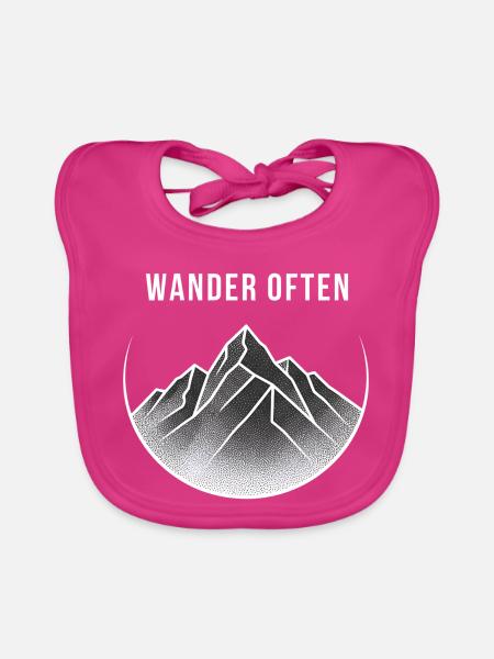 Wander oft Bergabenteuer - Baby Bio-Lätzchen - Fuchsia