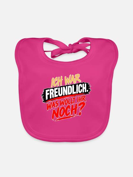 ICH WAR FREUNDLICH NOCH FRAGEN - Baby Bio-Lätzchen - Fuchsia
