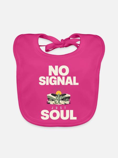 Kein Signal, nur Seelenwüsten-Vibe - Baby Bio-Lätzchen - Fuchsia