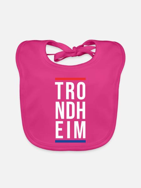 Stadt Trondheim - Baby Bio-Lätzchen - Fuchsia - Vorne