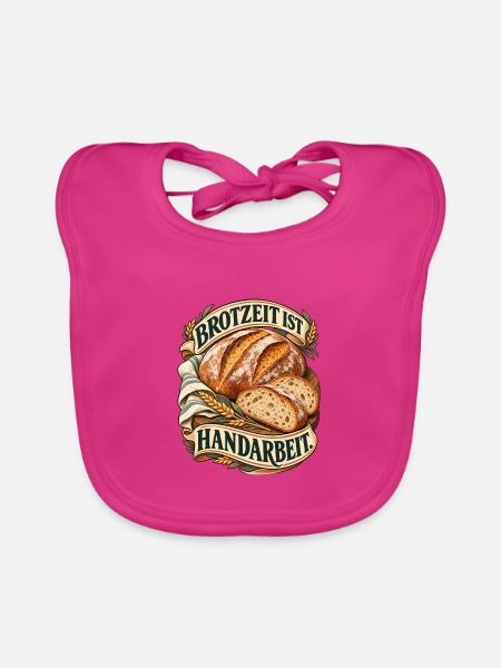 Brotzeit Ist Handarbeit - Baby Bio-Lätzchen - Fuchsia - Vorne