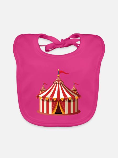 Zirkuszelt - Baby Bio-Lätzchen - Fuchsia - Vorne