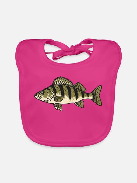 Zander Streifen Naturzeichnung - Baby Bio-Lätzchen - Fuchsia
