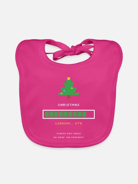 Weihnachten lädt lustigen Countdown-Jumper - Baby Bio-Lätzchen - Fuchsia - Vorne