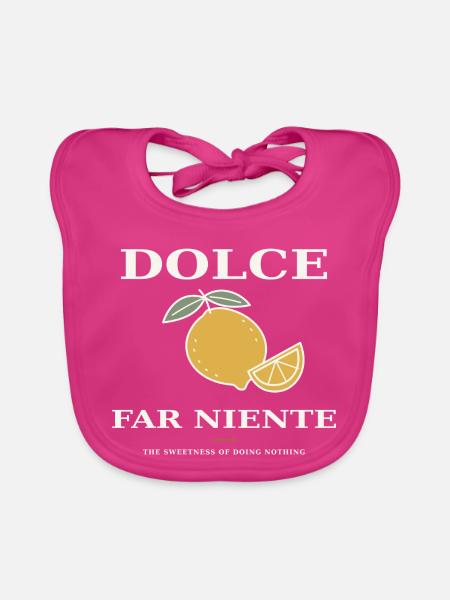 Dolce Far Niente – Zitrone & Lebensfreude - Baby Bio-Lätzchen - Fuchsia