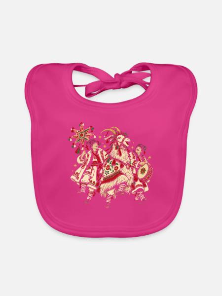 Slawische Weihnachtslieder – Volksziegenparade - Baby Bio-Lätzchen - Fuchsia